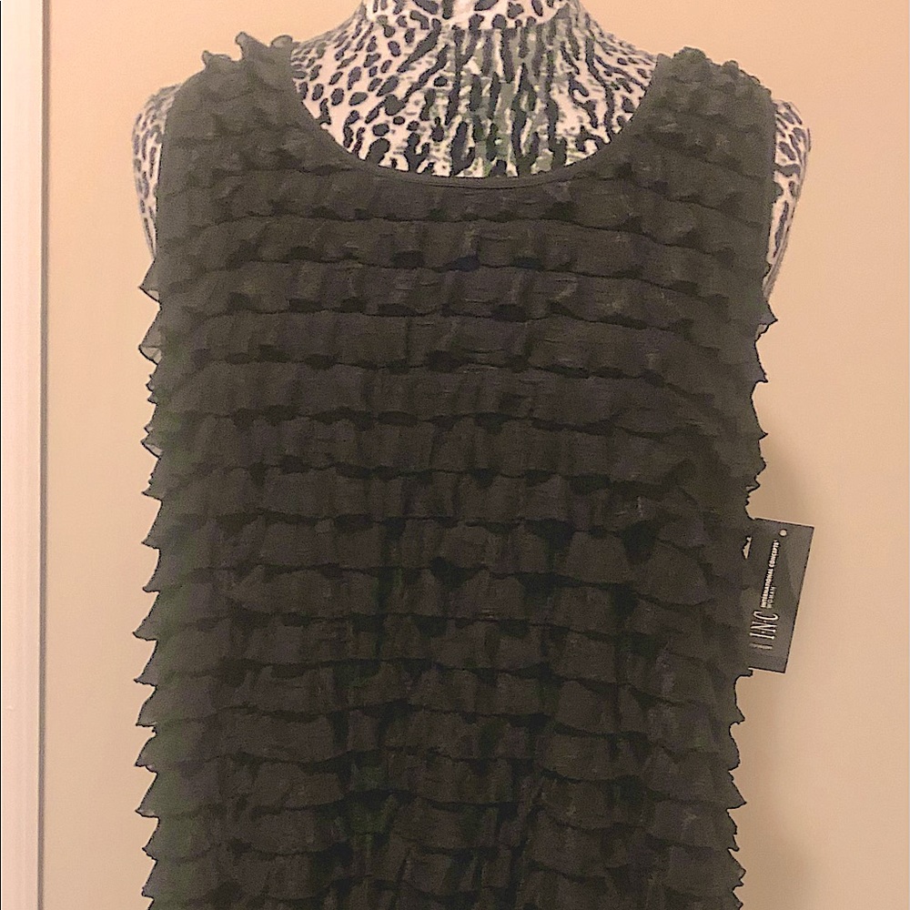 INC black ruffle tank top. Dressy Cute Sassy & NEW